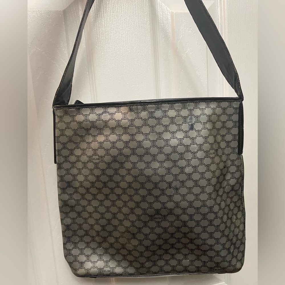 Celine Monogram Black and Gray Tote
